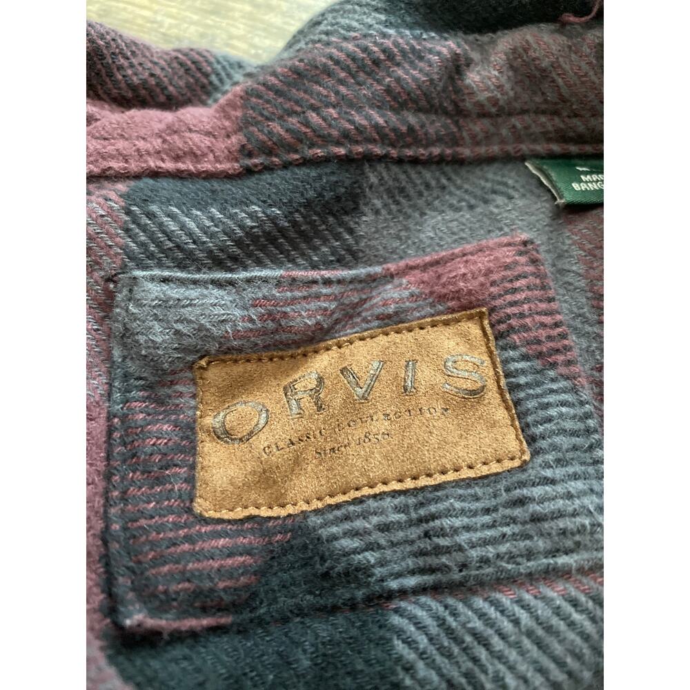 ORVIS Men’s Big Bear Flannel Heavyweight Jacket Size M Button up Closure - Picture 2 of 9